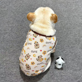 法斗背心夏季 棉衣服斗牛犬巴哥犬四脚衣弹力宠物狗狗胖狗服饰 薄款