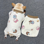 宠物狗狗法斗冬季 四脚衣打底衫 保暖棉服衣服巴哥加厚加绒背心马甲