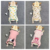 法斗衣服春夏薄款 子纯棉睡衣有弹性狗狗防掉毛 巴哥犬四脚衣防尘裤