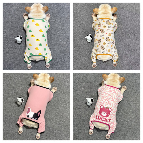 法斗衣服薄款纯棉四脚衣防掉毛