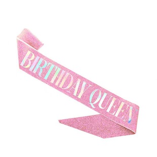 网红生日肩带港风ins女神绶带小公主皇冠头饰生日快乐礼仪带发箍