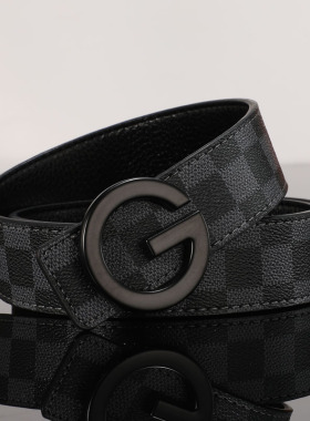 G扣皮带男士真皮韩版潮流个性青年轻人休闲裤带商务正装牛皮腰带