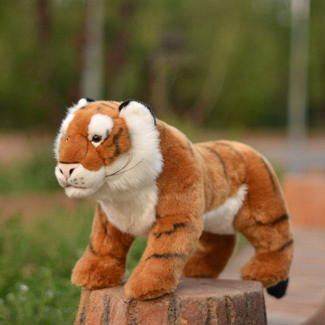 仿真老虎 tiger 东北虎 华南虎四肢带铁丝毛绒玩具动物公仔玩偶