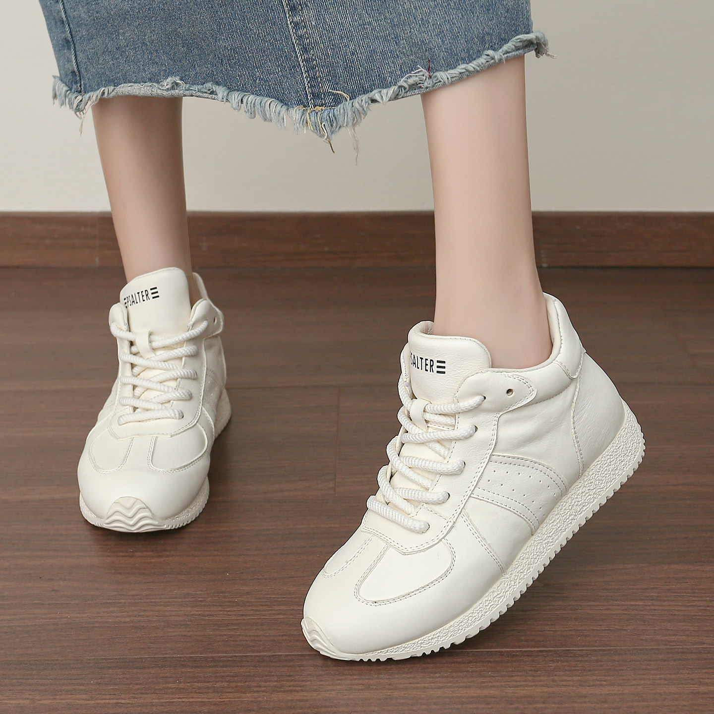 【内里羊皮】头层牛皮高帮阿甘鞋女百搭加绒保暖小白老爹鞋休闲鞋,女鞋,时尚休闲鞋,淘宝优惠券,粉丝福利购,淘宝优惠卷