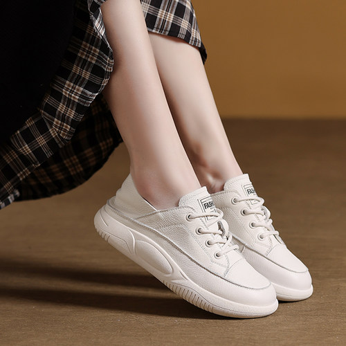 头层牛皮乐福鞋女春软底单鞋