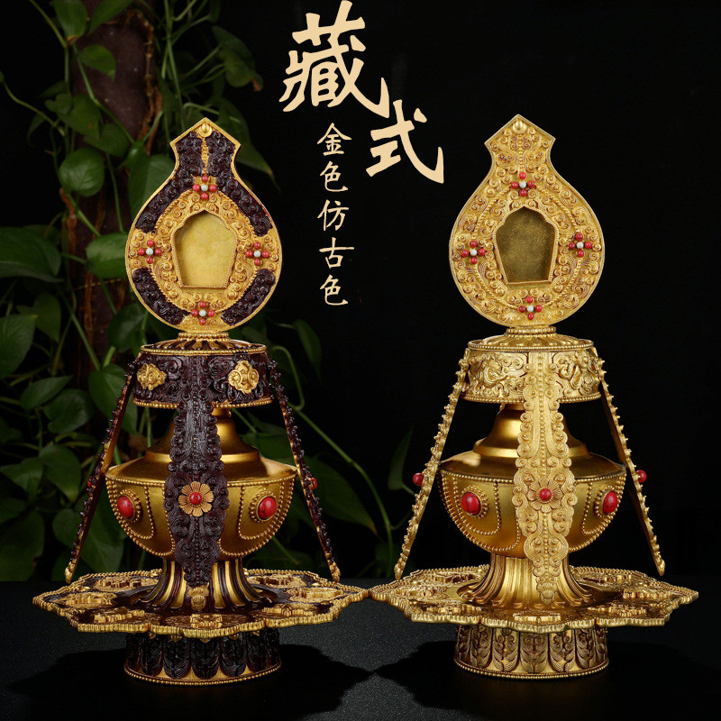 藏传佛具纯铜长寿宝瓶密宗用品新款尼泊尔工艺雕刻法器佛供奉大号