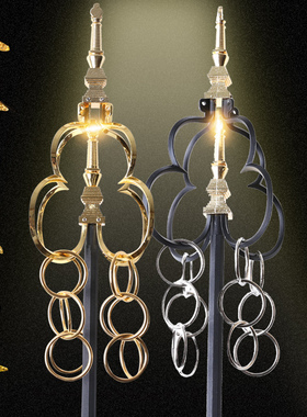 禅杖法杖藏传用品方丈法器圣物实木合金密宗地藏锡杖173cm