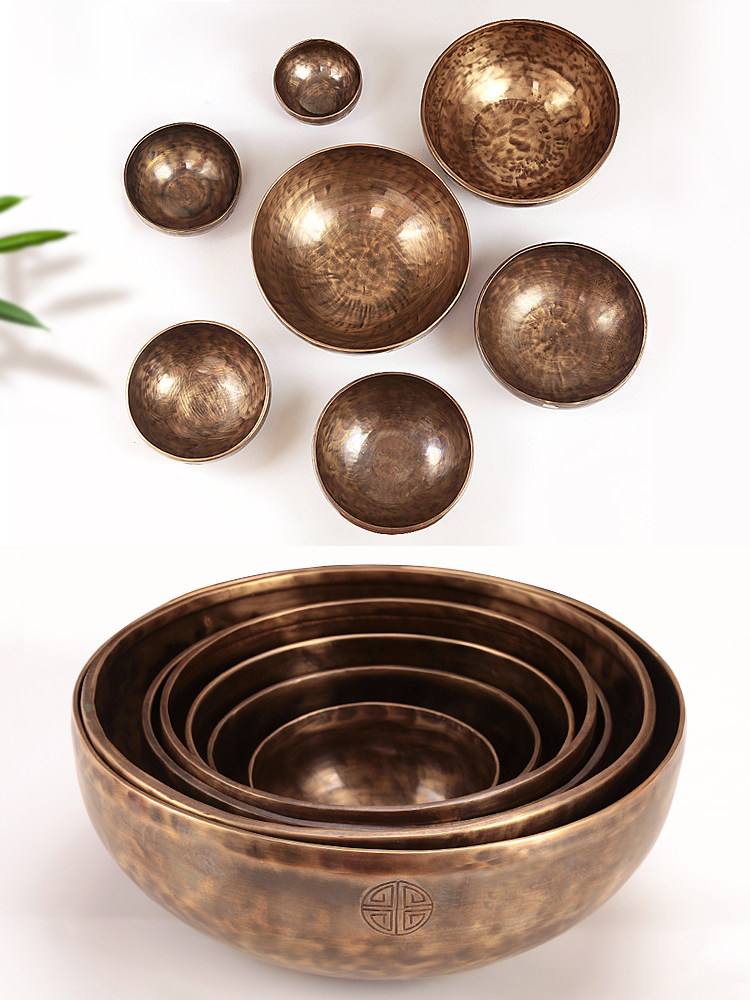 노래 그릇 보름달 그릇 악기 네팔 수제 순동 상타 그릇 요가 명상 그릇 부처님 소리가 담긴 여섯 글자 그릇