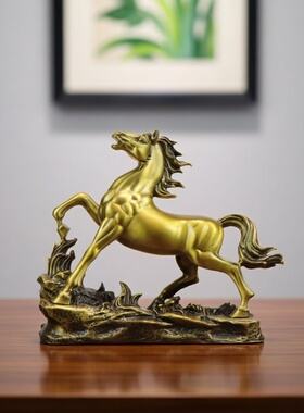 马年吉祥摆件马到成功铜奔马跃马