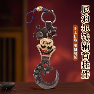 仿古实心铁兽头环中式辅首狮虎拉手藏式传大木门把手复古拉环单只