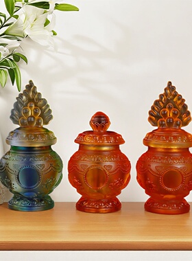 藏式密宗水琉璃宝瓶吉祥八宝摩尼
