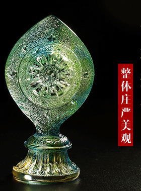 藏式琉璃法轮吉祥七政宝佛前