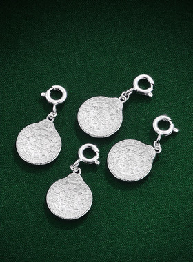 九宫八卦扣坠佛珠S925纯银