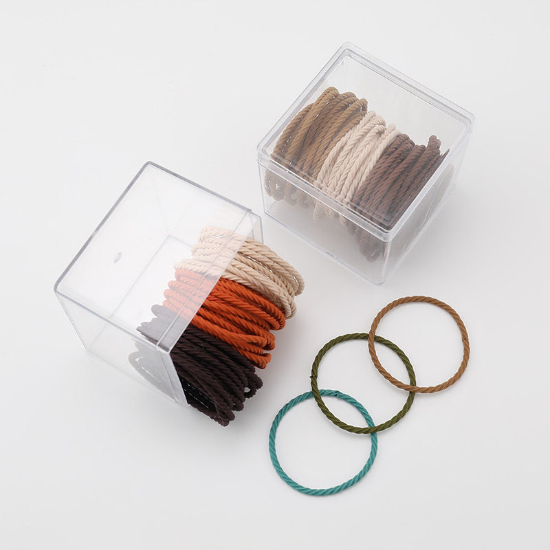 盒装渐变色高弹力发圈头饰小皮筋