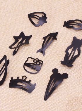 韩版简约头饰黑色小发夹BB夹边夹刘海夹顶夹发卡韩国儿童发饰夹子