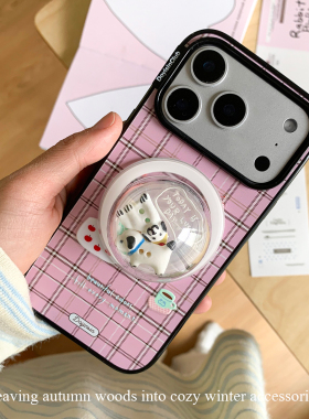 独与行《粉墨秋冬》格子适用于苹果17pro手机壳iphone17贝贝壳磁吸16pro小众ins风17promax全包相机键