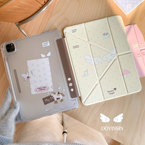 独与行原创天使小马适用2025ipad A16平板壳ipadair67亚克力磁吸搭扣带笔槽华为matepadair12可竖屏多角度