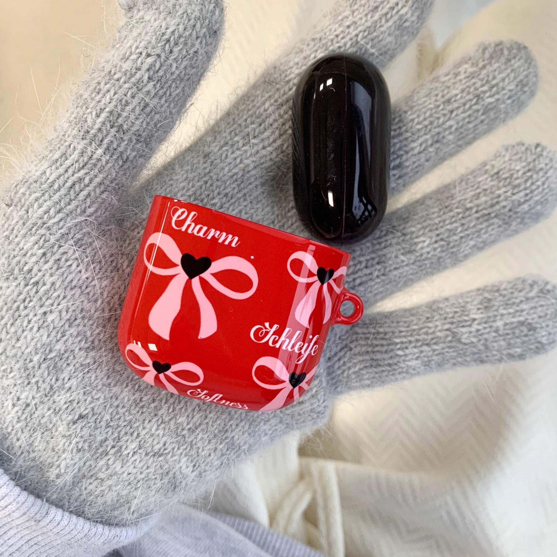 独与行原创蝴蝶结菲林壳适用airpods1/2耳机套Pro3韩国进口菲林硬壳易拆卸小众保护套无线蓝牙可爱挂件