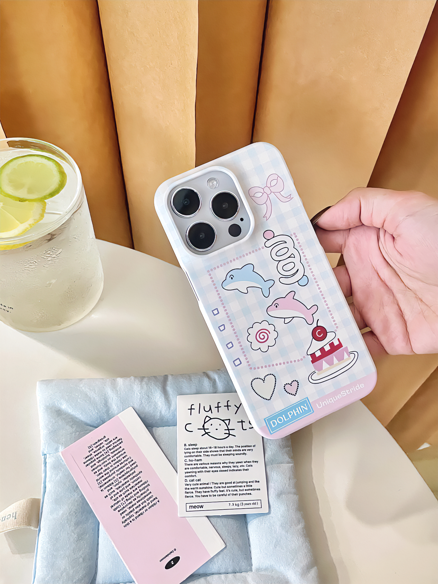 独与行海豚圈韩国进口插卡菲林壳适用于苹果16手机壳iphone14小众苹果15pro手机壳13pro小众16promax磨砂硬壳