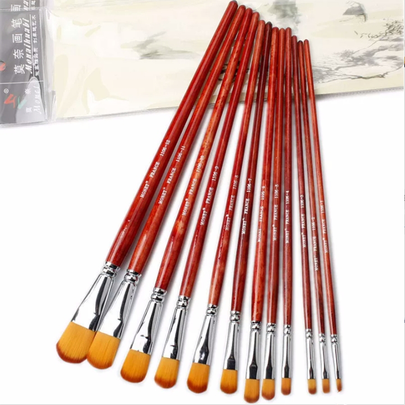 尼龙水彩水粉油画丙烯绘画笔莫奈