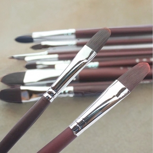 莫奈水粉笔进口尼龙水粉画笔实木银状元水彩油画笔刷丙烯画笔套装