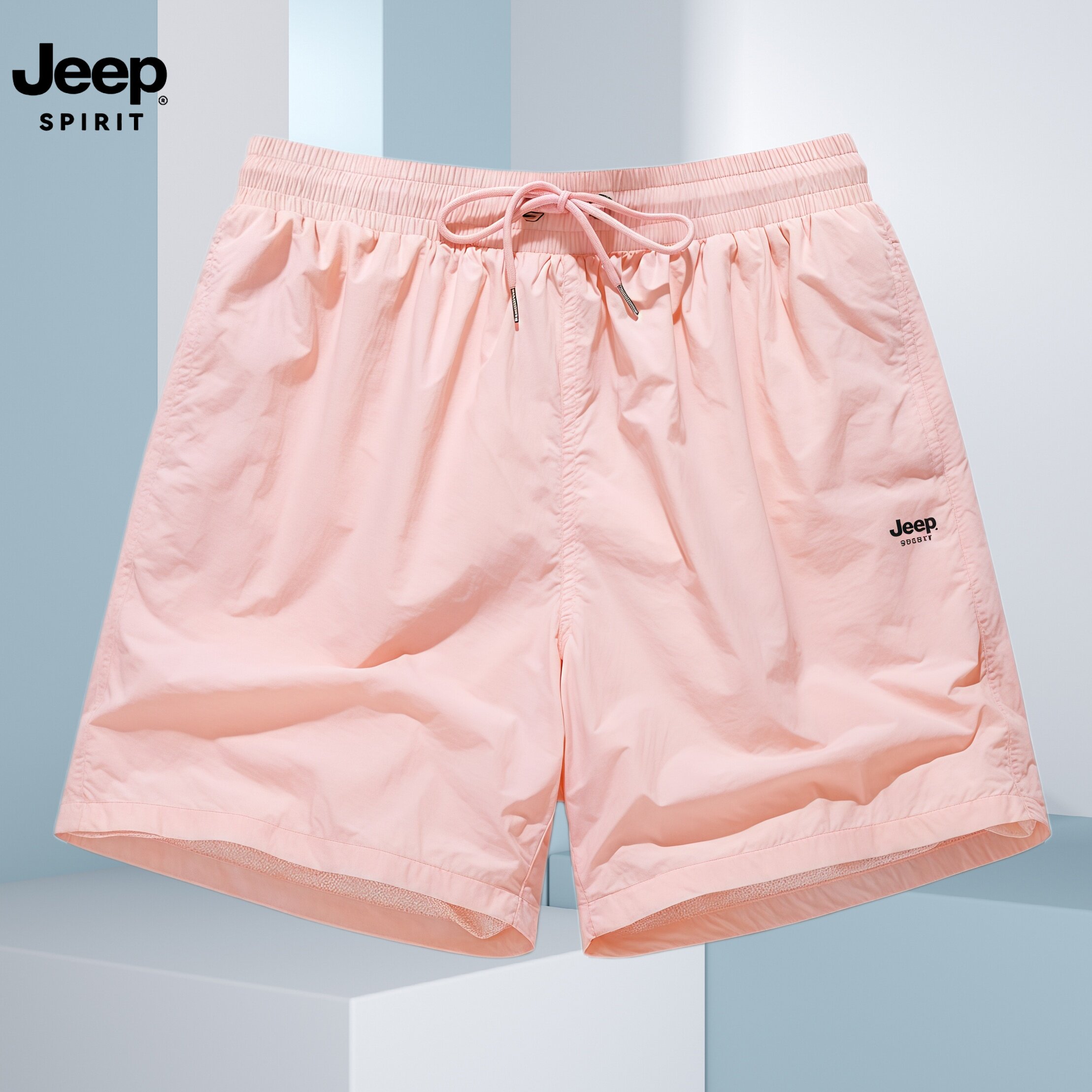 JEEP SPIRIT2026新款速干沙滩裤男女薄款冰丝运动短裤粉色五分裤