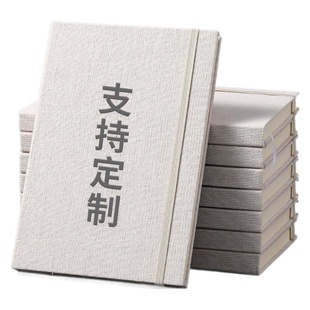 跨境亚麻布面笔记本定制a5绑带记事本精装硬壳本子可印烫金银logo