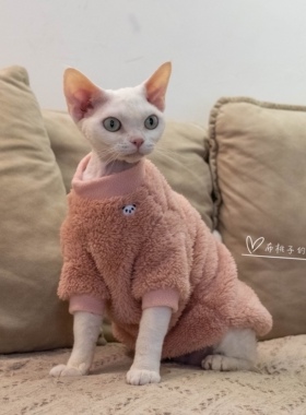 GINGERAIN 无毛猫衣服德文柯尼斯东短舒棉绒保暖发热绒超轻睡衣