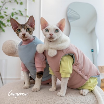 GINGERAIN德文猫衣服冬超厚棉服