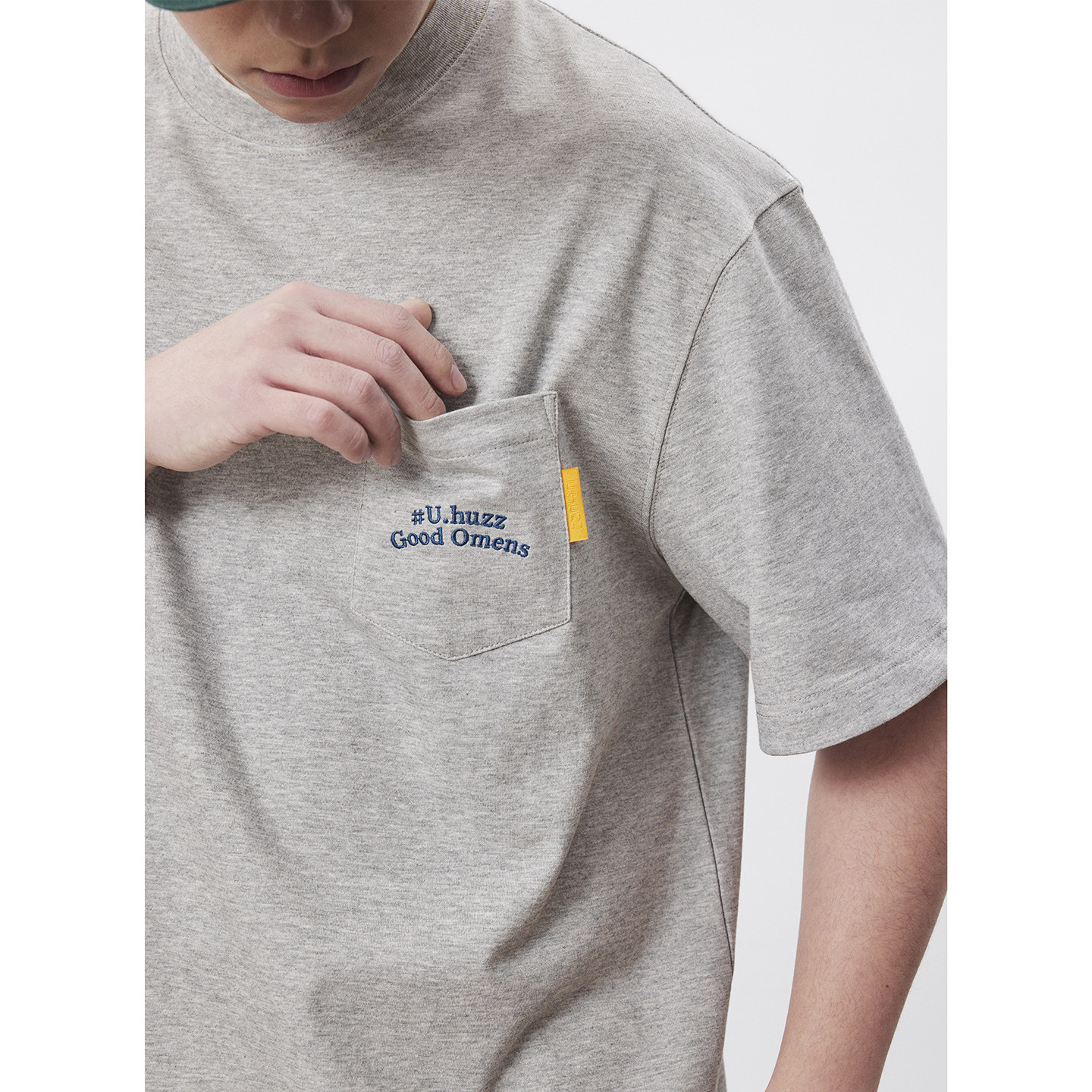 UHUZZ 26SS十周年口袋绣花短袖休闲男女宽松凉感速干圆领复古T恤