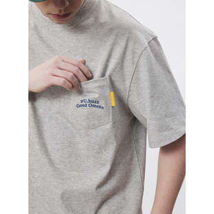 UHUZZ 休闲男女宽松凉感速干圆领复古T恤 26SS十周年口袋绣花短袖