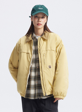 UHUZZ 24AW温层棉服翻领夹克宽松廓形休闲保暖外套男女情侣棉衣冬