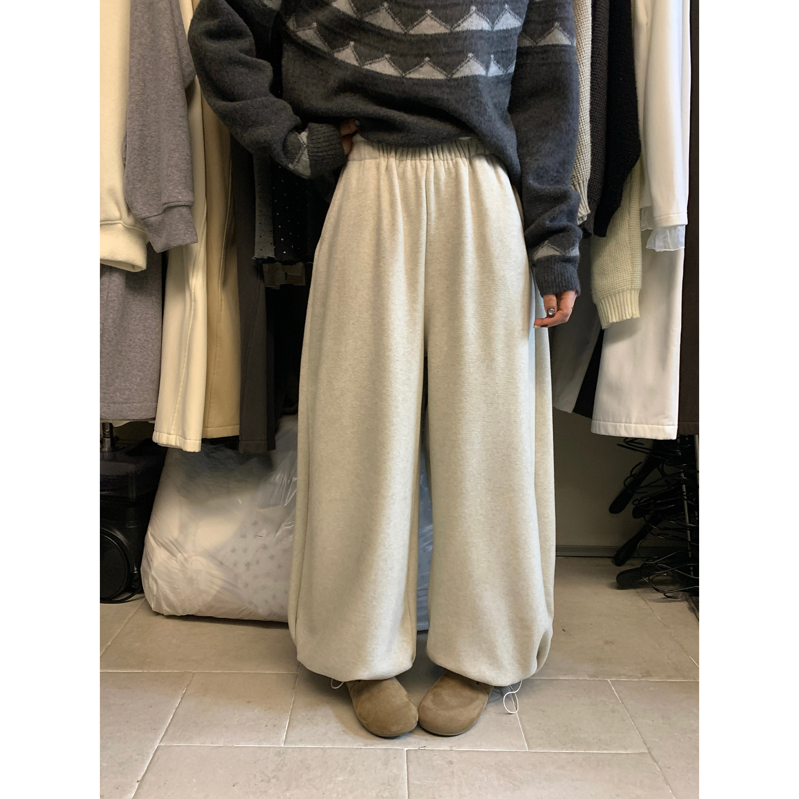 想象SAILORMOON -懒人神裤松紧腰加绒洋气显瘦休闲裤70886