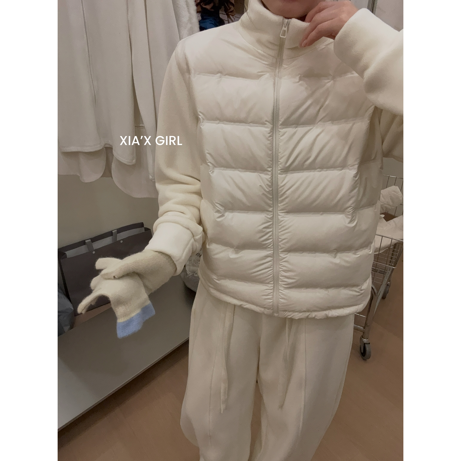 XIA夏夏-拼接立领羽绒服新款轻暖休闲外套保暖羽绒服外套FC9780MY