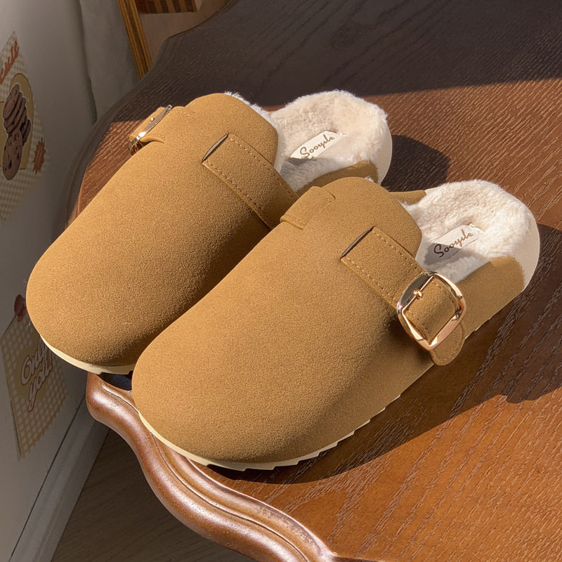 麂皮绒勃肯拖鞋女秋冬季家居室内软底防滑毛绒保暖棉拖鞋女士百搭,女鞋,棉鞋,淘宝优惠券,粉丝福利购,淘宝优惠卷