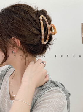 高级感黑色抓夹大号发量多女盘发鲨鱼夹后脑勺发夹子头饰2024新款