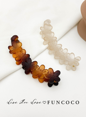 韩国进口简约磨砂竖式发夹小花马尾发卡后脑勺小号香蕉夹竖夹扭夹