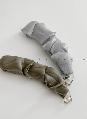 韩国进口褶皱简约高级香蕉夹竖式防滑发量多发卡2024新款马尾发夹