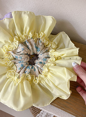 FUNCOCO｜巨巨大巨巨美~韩国进口田园碎花棉布大肠发圈法式高级感