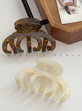 加大号发量多头发厚适用南瓜抓夹醋酸简约高级感盘发鲨鱼夹头饰女