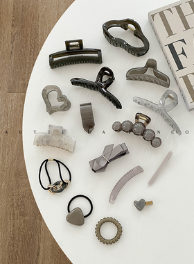 灰色的高级少人懂~轻奢低调老钱风发饰高档韩国东大门2024新款女