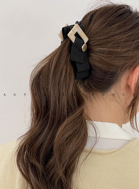 日本森系文艺蝴蝶结香蕉夹竖式马尾发夹发量多发卡气质高级感发饰