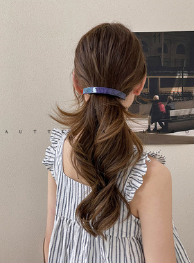 FUNCOCO｜2025新款高端france醋酸低马尾弹簧夹一字发夹女后脑勺