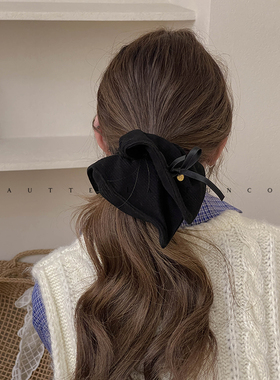 FUNCOCO｜韩系小姐姐~方巾大肠发圈女高级感超大号马尾低头绳发饰