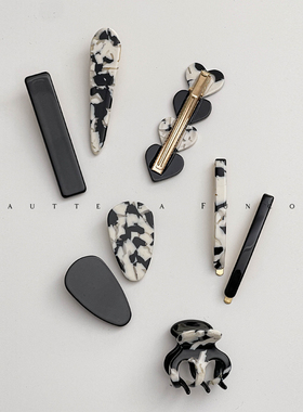 黑白简约百搭小发夹女夏季侧边刘海夹碎发整理一字夹发卡夹子头饰