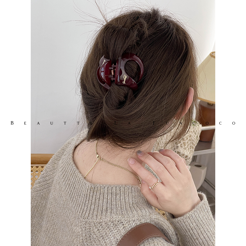 简洁优雅~气质风高级感鲨鱼夹后脑勺盘发抓夹塑料发卡发饰女发夹