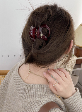 简洁优雅~气质风高级感鲨鱼夹后脑勺盘发抓夹塑料发卡发饰女发夹