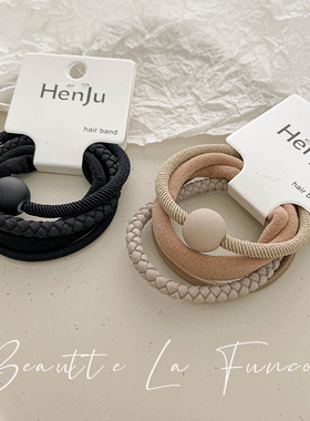 四根~不伤发高弹力耐用黑色橡皮筋扎头发皮套弹性好儿童女孩韩国