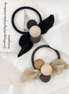 【磨砂质感奶茶色系】好看百搭点缀色圆球发圈皮筋头绳韩系发饰女