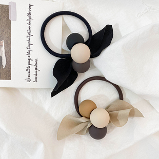 好看百搭点缀色圆球发圈皮筋头绳韩系发饰女 磨砂质感奶茶色系